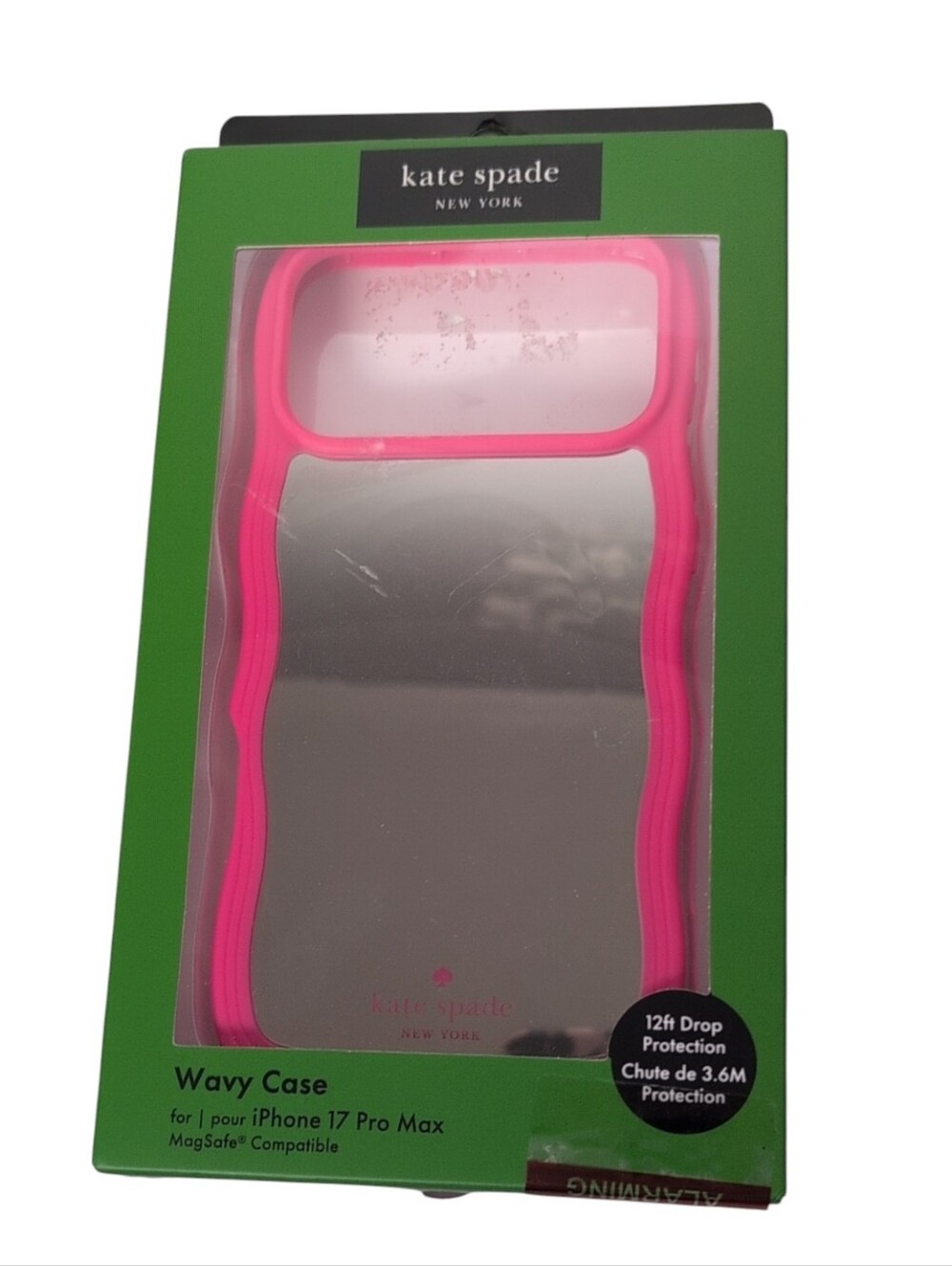 Kate Spade iPhone 17 Pro Max Wavy Pink/Mirror Phone Case